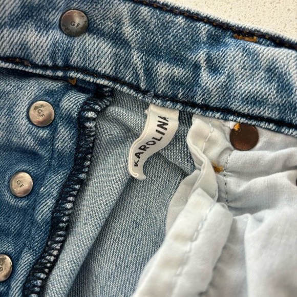 GRLFRND Karolina Button Fly Straight Leg Ankle Jean On The Run Size 25 - Picture 6 of 7